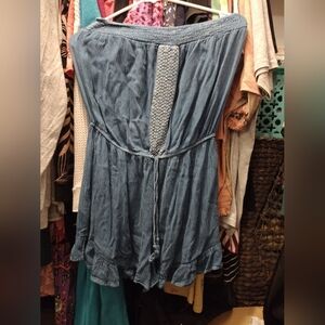 Stylish Denim Blue Smocked Pants